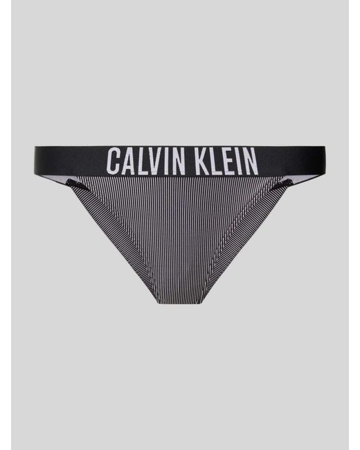 Calvin Klein Black Bikini-Hose mit elastischem Label-Bund Modell 'BRAZILIAN'