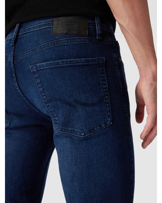 Jack & Jones Slim Fit Jeans im 5-Pocket-Design Modell 'GLENN ORIGINAL' in Blue für Herren