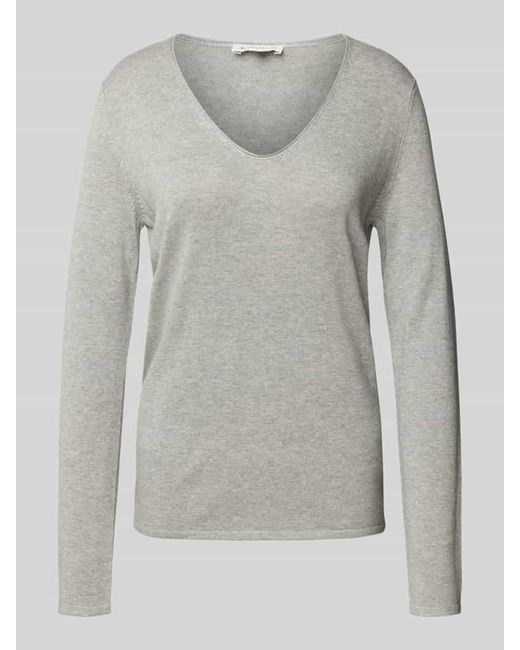 Tom Tailor Gray Regular Fit Pullover Mit V-Ausschnitt