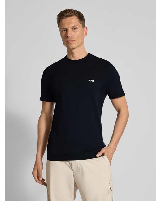 Boss T-Shirt mit Label-Print in Black für Herren