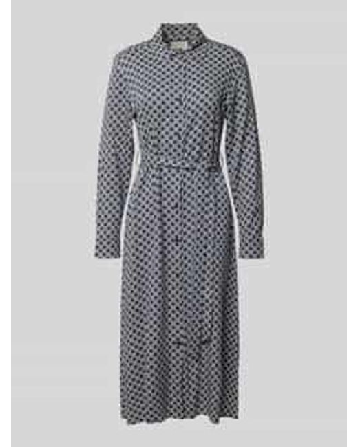 Gant Midi-jurk Met Strikceintuur in het Gray