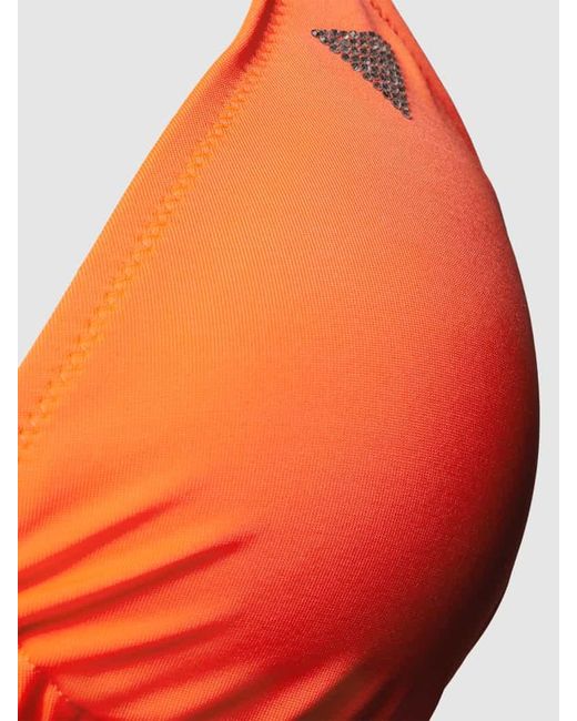 Guess Orange Bikini-Oberteil mit Strasssteinbesatz