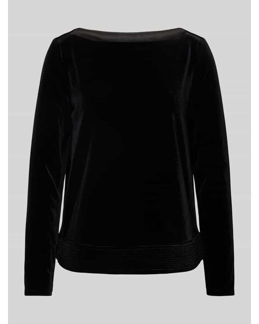 Emporio Armani Black Longsleeve mit U-Boot-Ausschnitt