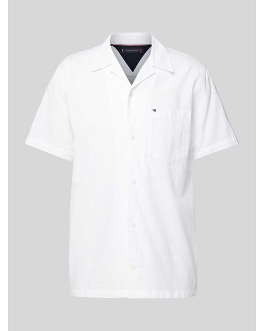 Tommy Hilfiger Regular Fit Vrijetijdsoverhemd Met Logostitching in het White voor heren