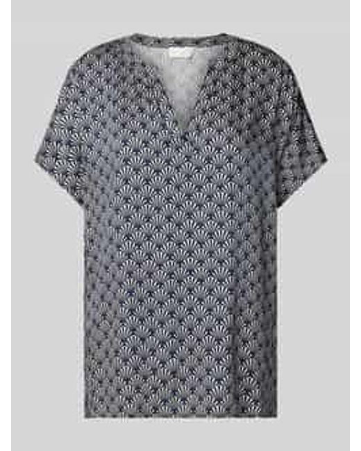 Milano Italy Regular Fit Blouseshirt Met Tuniekkraag in het Gray