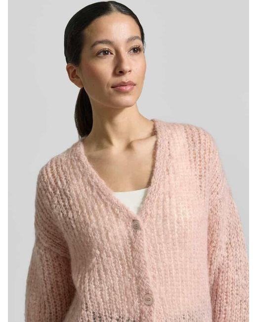 Weekend by Maxmara Pink Regular Fit Strickjacke aus Mohair-Woll-Mix