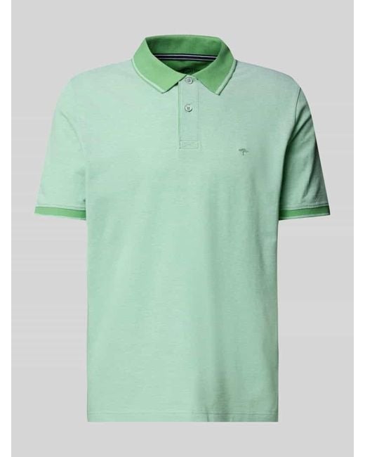 Fynch-Hatton Poloshirt mit Label-Stitching in Green für Herren