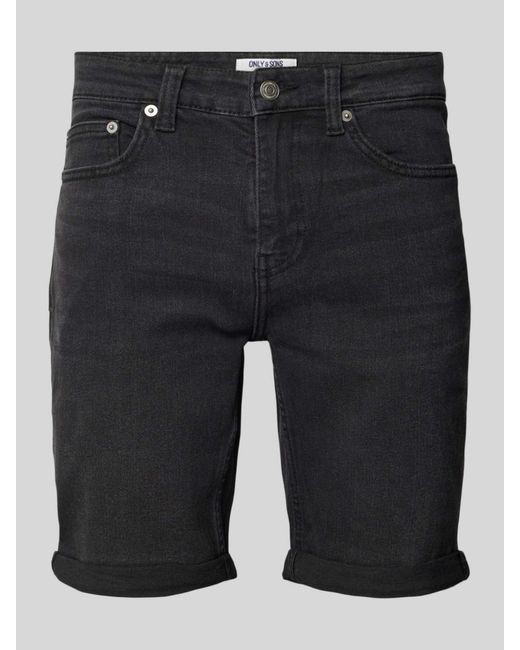 Only & Sons Korte Regular Fit Jeans in het Black voor heren