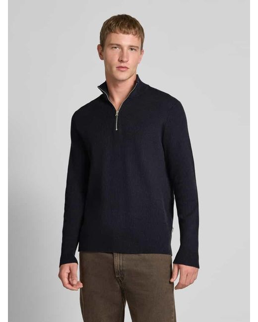 Only & Sons Regular Fit Strickpullover aus Baumwoll-Mix Modell 'PHIL' in Blue für Herren