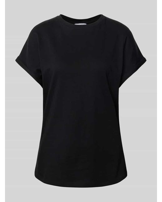 Mango Black T-Shirt in unifarbenem Design Modell 'SEVILLA'
