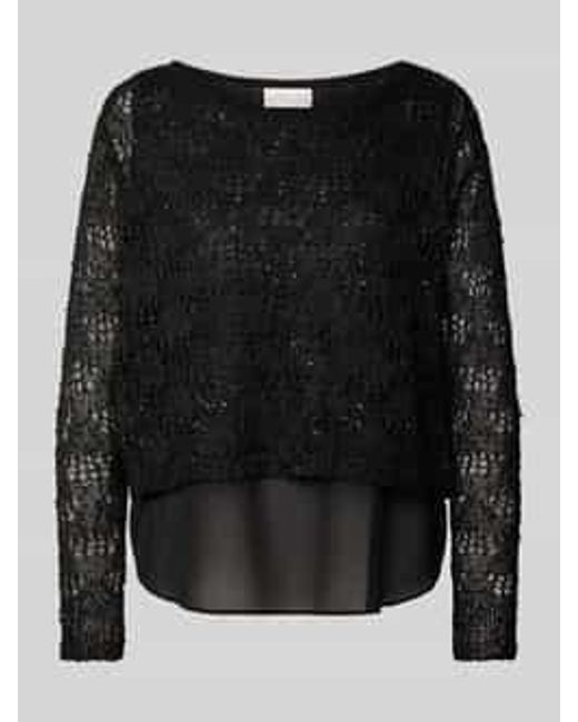 Apricot Gebreide Pullover Met Pailletten in het Black