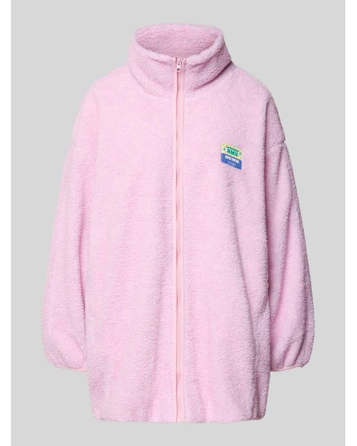 American Vintage Oversized Teddyjas Met Opstaande Kraag Model 'Hoktown' in het Pink