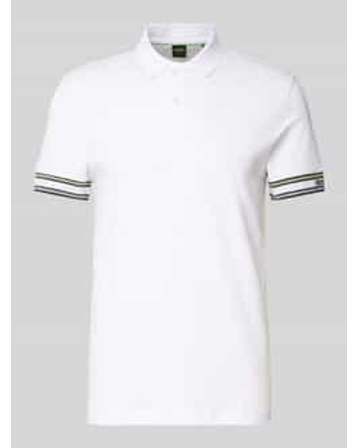 Boss Slim Fit Poloshirt Van Zuiver Katoen, Model 'Polozone' in het White voor heren