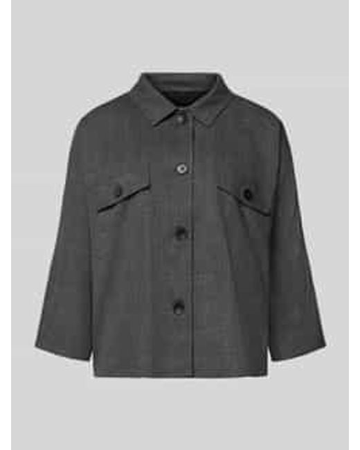 MORE&MORE Relaxed Fit Blazer Met Knoopsluiting En 3/4-Mouwen in het Gray