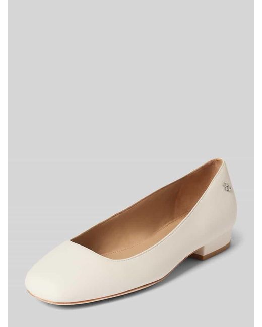 Ralph Lauren Natural Ballerinas Mit Blockabsatz Modell 'Emellie'