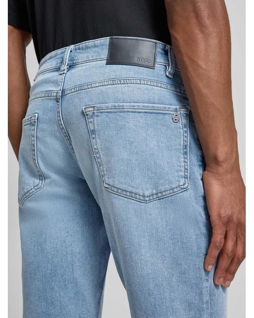 Boss Regular Fit Korte Jeans Van Katoenmix Model 'Maine Shorts' in het Blue voor heren