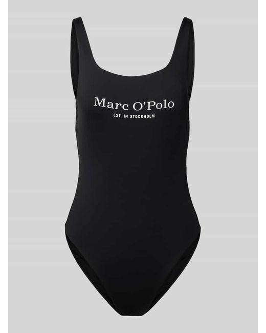 Marc O' Polo Black Badeanzug mit Label-Print Modell 'Essentials'