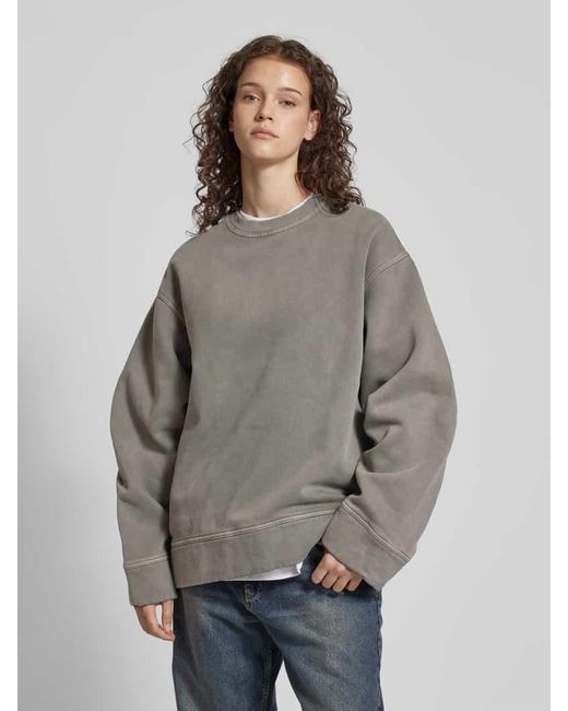 Weekday Gray Oversized Sweatshirt mit überschnittenen Schultern