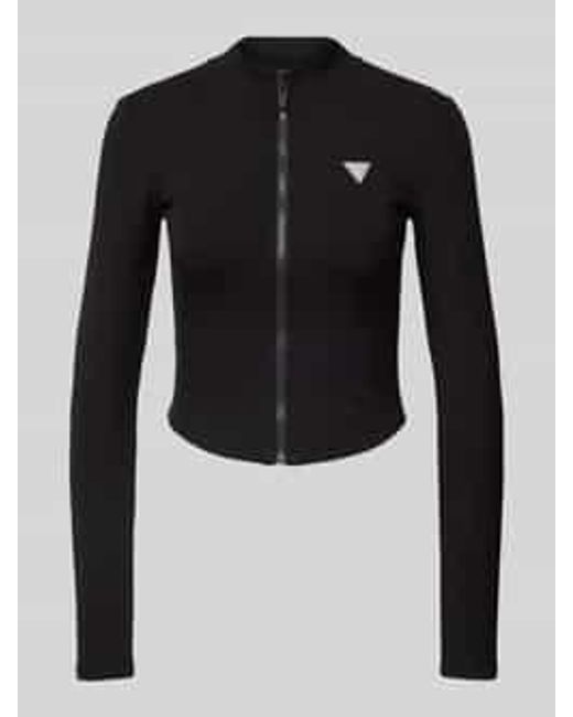 Guess Shirt Met Lange Mouwen En Deelbare Ritssluiting, Model 'Crocus' in het Black