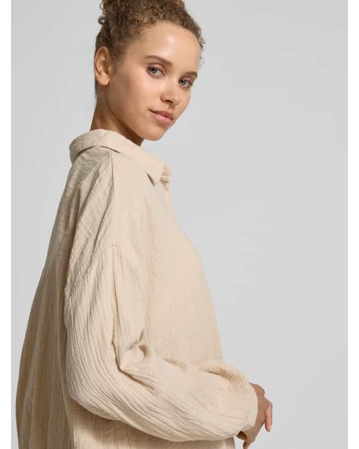 ONLY Natural Oversized Bluse aus reiner Baumwolle Modell 'THYRA'