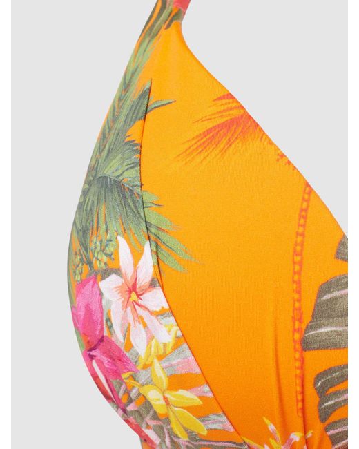 Banana Moon Orange Bikini-Oberteil mit floralem Muster Modell 'MISKO FAGAPEA'