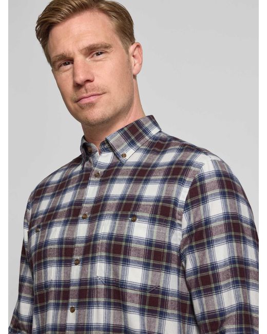 Christian Berg Men Regular Fit Vrijetijdsoverhemd Met Button-Downkraag in het Blue voor heren