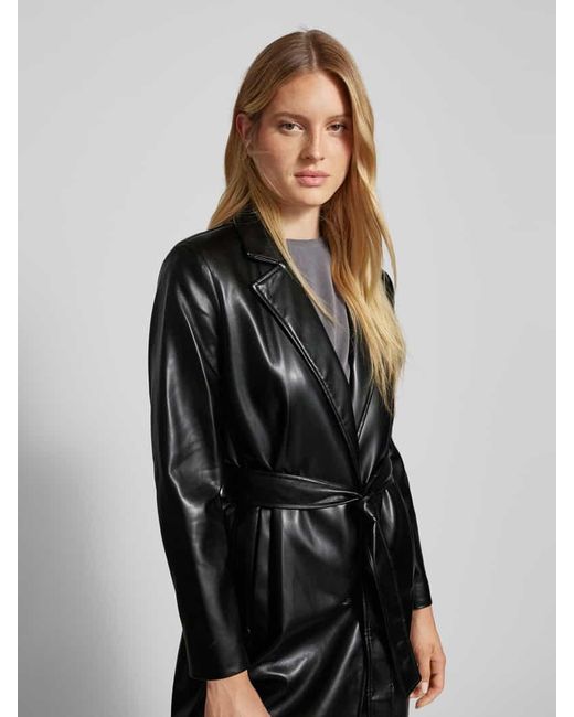 Guess Black Mantel mit Taillengürtel Modell 'GEA'