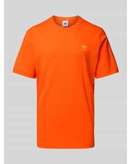 Adidas Originals T-Shirt Met Labelstitching, Model 'Trefoil' in het Orange voor heren