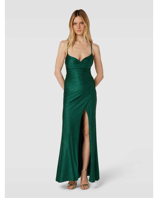 Luxuar Green Abendkleid mit Raffungen