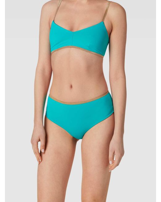 MYMARINI Blue Bikini-Hose mit Label-Detail Modell 'SHINE'