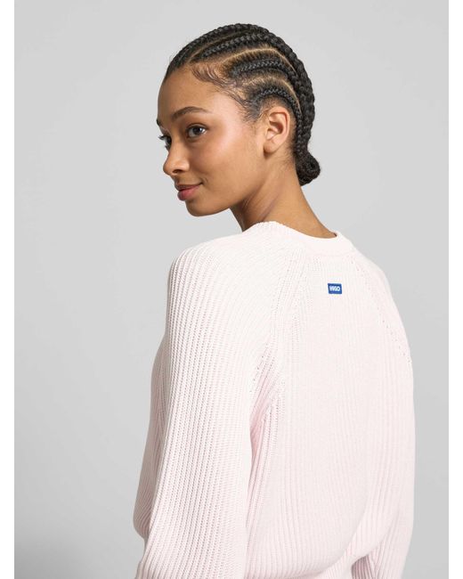 HUGO Gebreide Pullover Met Raglanmouwen in het White