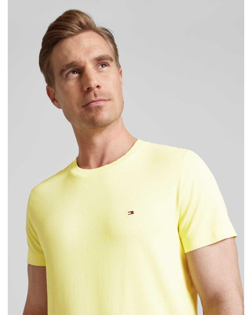 Tommy Hilfiger T-shirt Met Labelstitching in het Yellow voor heren