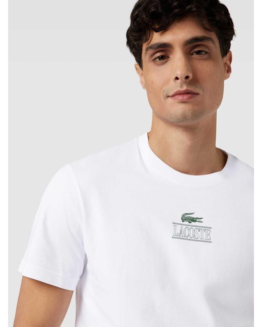 Lacoste T-shirt Met Labelprint in het White voor heren