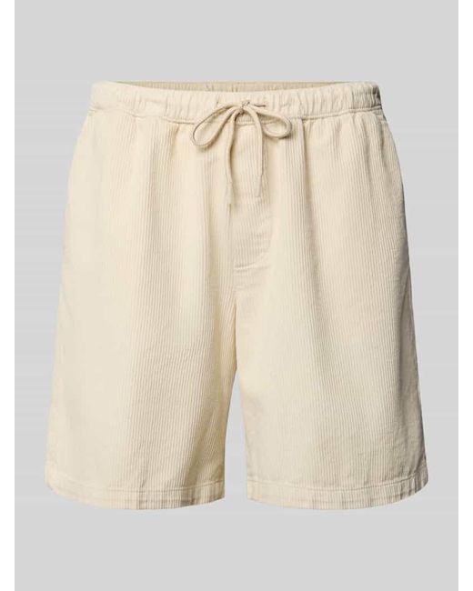 Jack & Jones Regular Fit Shorts aus Cord mit elastischem Bund Modell 'BILL' in Natural für Herren