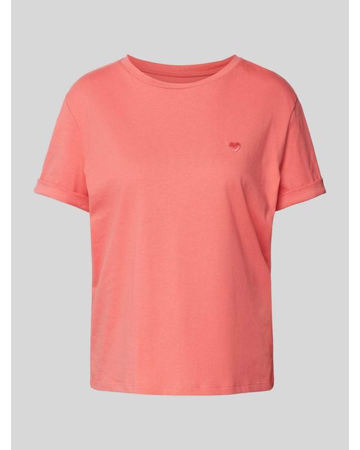 Opus T-shirt Met Motiefstitching in het Pink