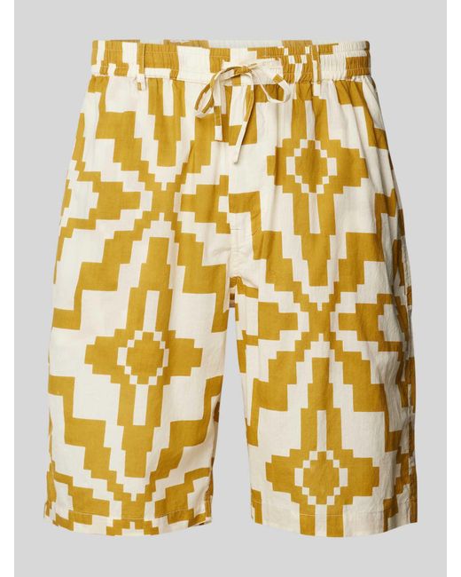 Thinking Mu Shorts mit Allover-Muster in Yellow für Herren