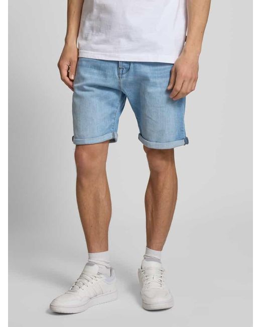 Jack & Jones Regular Fit Jeansshorts im 5-Pocket-Design Modell 'RICK' in Blue für Herren