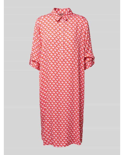 Milano Italy Red Knielanges Kleid mit 3/4-Arm