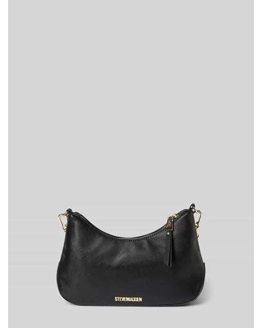 Steve Madden Black Shoulder Bag mit Logo-Applikation Modell 'Sin'