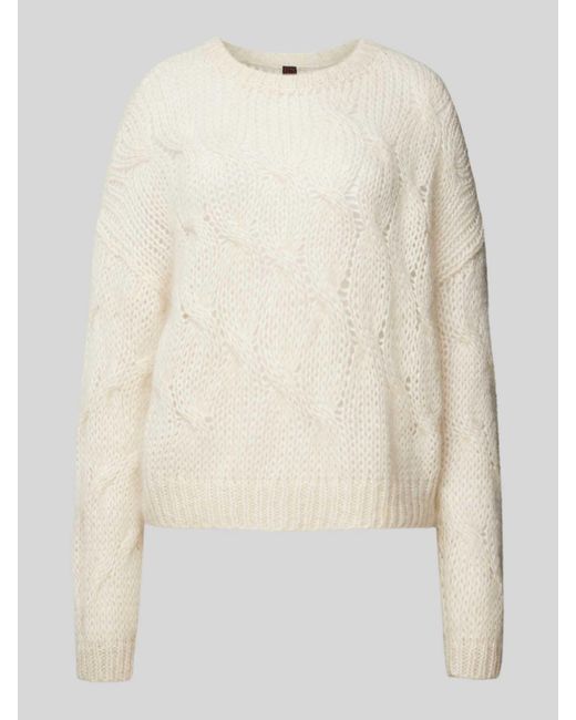 Stefanel Gebreide Pullover Met Ronde Hals in het Natural