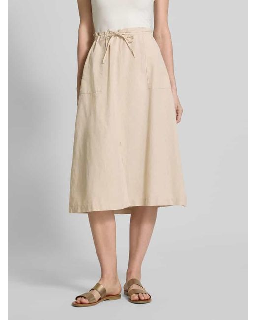 Christian Berg Women Natural Leinenrock mit Gehschlitz