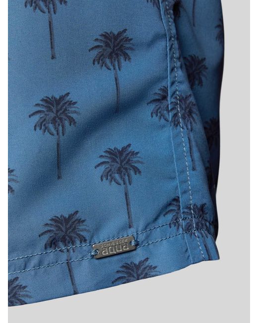 Schiesser Relaxed Fit Zwembroek Met Labelapplicatie in het Blue voor heren