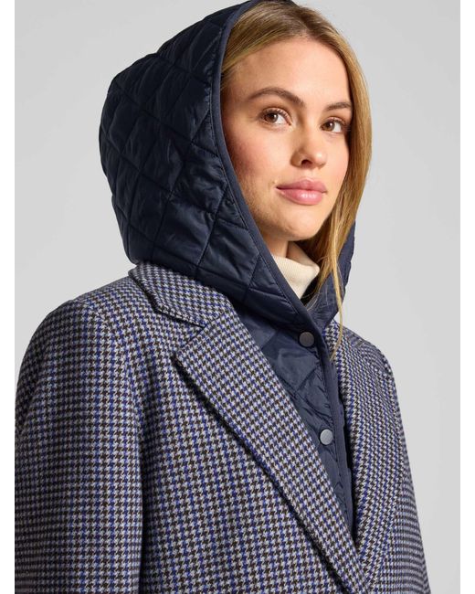 Jake*s Regular Fit Lange Wollen Jas Met Reverskraag in het Blue