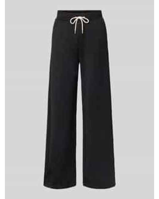 Guess Wide Leg Stoffen Broek Met Structuurmotief, Model 'Peony' in het Black