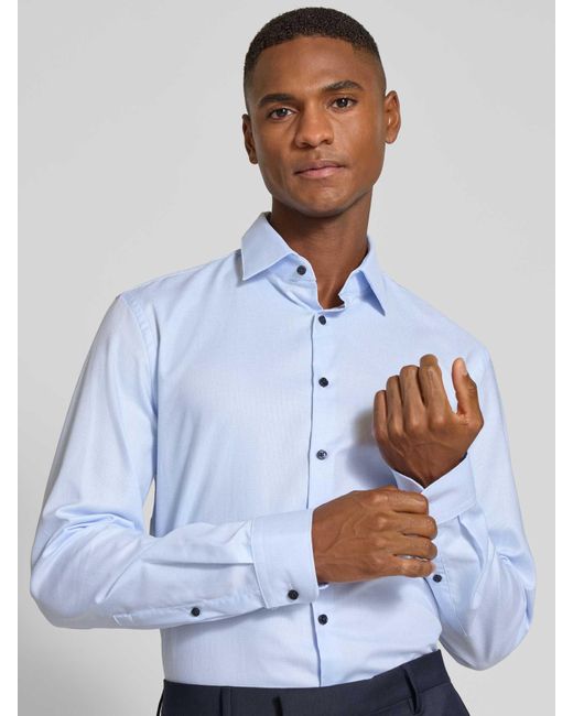 Jake*s Slim Fit Zakelijk Overhemd Met Kentkraag in het Blue voor heren