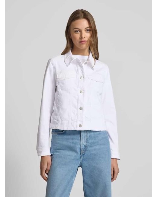 Marc Cain White Regular Fit Jeansjacke mit Brusttaschen