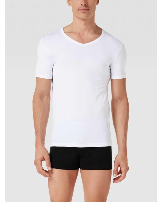 Boss T-Shirt mit V-Ausschnitt im 2er-Pack Modell 'Modern' in White für Herren