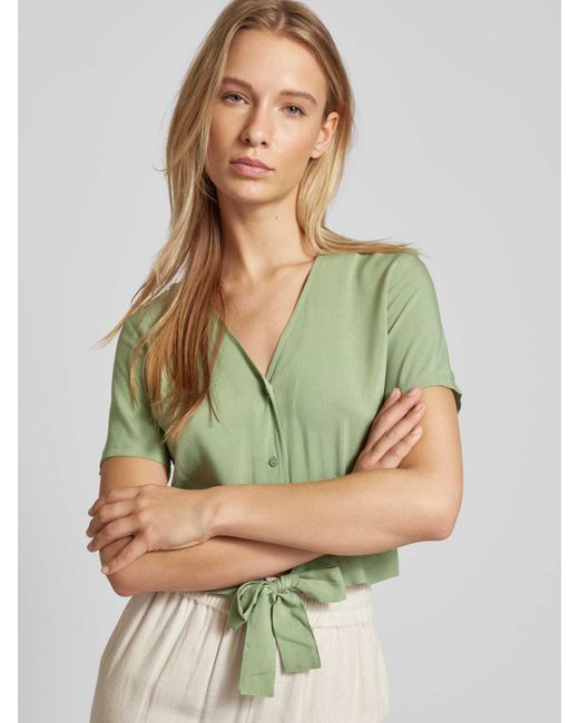 Vero Moda Blouseshirt Van Viscose Met Knoopdetail in het Green