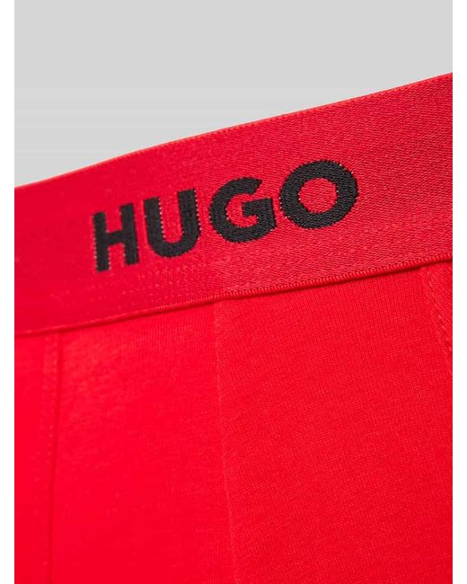 HUGO Boxershorts mit elastischem Logo-Bund im 3er-Pack in Red für Herren