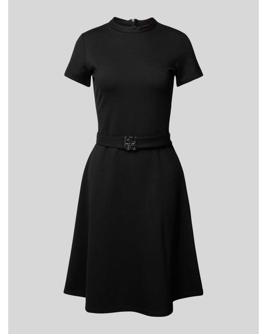 HUGO Mini-jurk Van Viscosemix Met Riem in het Black